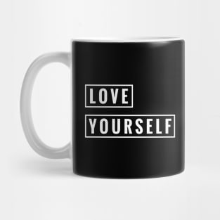 Love yourself minimal design by Minimal DM Mug